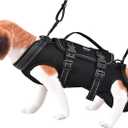 Petmolico Dog Carrier Dog Vest Harness Dog Lift Harness Adjustable Dog Leash with Small Puppy Treat Bag(Black, Small)
