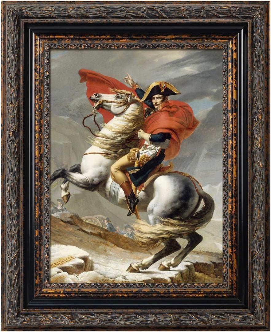 Classical DIY Wood Plein Air Frame for 18x24 Handmade Paintings, 3.2 Wide Antique Black Gold Embossed Art Frame for Artists Exhibition Gallery Show Memorial Portrait, No Glass Cover & Back