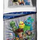 Jay Franco Disney Pixar Story 4 All The Twin/Full Comforter & Sham Set - Super Soft Kids Reversible Bedding Features Woody & Buzz Lightyear - Fade Resistant Microfiber(Official Disney Pixar Product) (Gray - Toy Story)