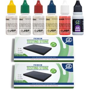 Gold Silver Jewelry Tester Appraisal Kit 10K 14K 18K 22K 24K Test Precious Metals 999 925 Scrap