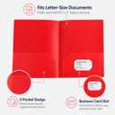 3 x Plastic Folders with Pockets, （6 Colors Pack） 2 Pocket Folder