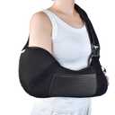 Arm Sling for Shoulder & Elbow Injury – Adjustable Shoulder Surgery Sling, Breathable & Lightweight Arm Support, Comfortable Sponge Shoulder Pad for Rotator Cuff & Elbow Recovery, Fits Left/Right Arm (Black, Small) 