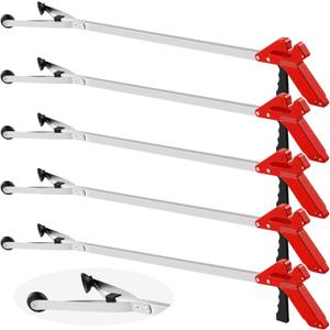 5 Pack Suction Cup Reacher Grabber Trash Picker Tool,Red,43inch | Heavy Duty Long Handy Aids Nonslip Claw Reach Tool for Elderly Pick up Stick Arm Extension Litter Picker