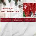 Christmas Tree Valance Curtains Snowman Christmas Kitchen Curtains Window Treatment Holiday Decor Red Black Buffalo Plaid Rod Pocket Valances for Kitchen Bathroom Living Room 54x18 Inch, 1 Panel
