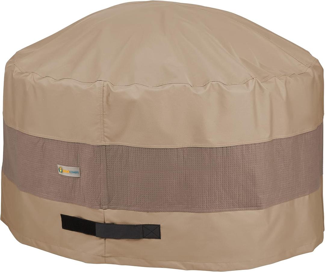 DUCKCOVERS Elegant Waterproof 34 Inch Round Fire Pit Cover, Outdoor Firepit Cover