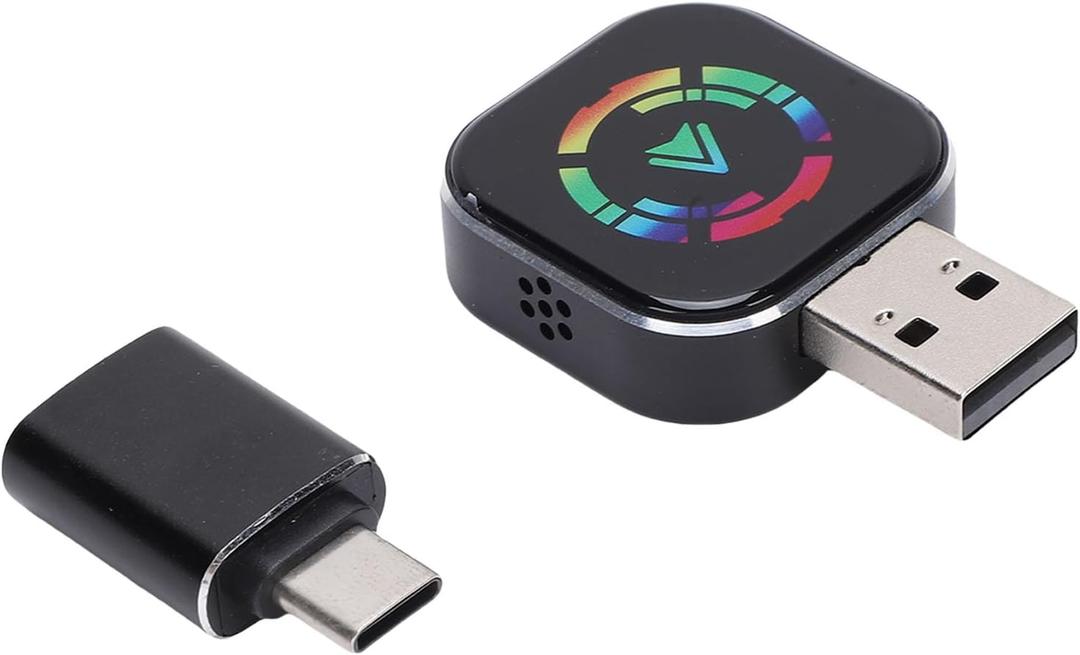 Zopsc Car Wired to Wireless Adapter, 2 in 1 Wireless Converter for Auto and with Type C to USB Adapter