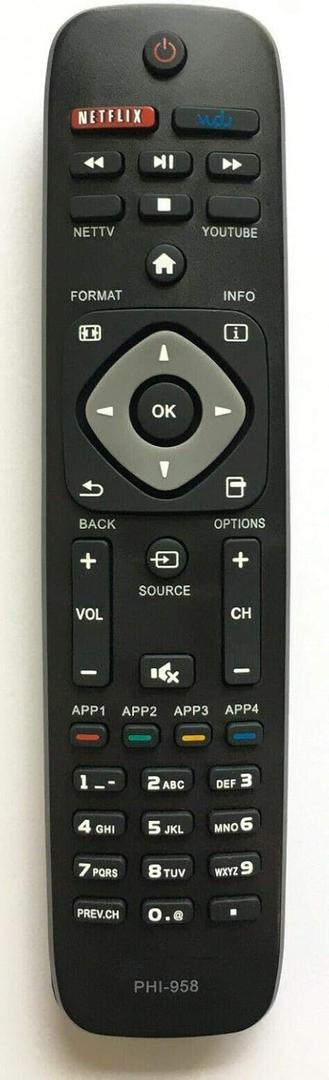 Replacement Remote Control PHI-958 for Philips Smart TV 46PFL7705D, 46PFL7705D/F7, 46PFL7705DV/F7, 55PFL5705/F7