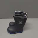 Kamik Stomp Rain Boot for Kids - Waterproof and Warm Felt Footbed Designed for Rainy Day Adventures, Charcoal/Blue - 5 Toddler