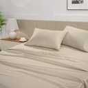 LANE LINEN Cal King Bed Sheets - 450 Thread Count Sateen Weave - Extra Thick & Comfy Cotton Sheets for Hotel Quality Softness - Securely Fits Mattress Upto 15'' Deep - Oeko Tex Certified - Ivory, California King