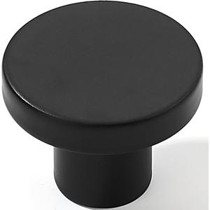 khtumeware 10 Pack Cabinet Knobs Black Kitchen Cabinet Knobs Round Dresser Drawer Knobs Matte Black Drawer Pulls Closet Door Knobs 1-1/5 Inch