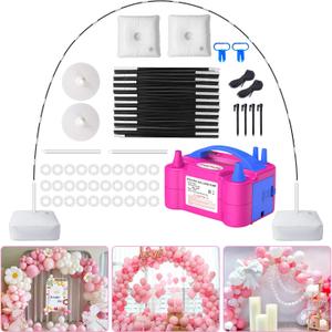 Chamvis Balloon Arch Kit and Electric Balloon Pump, 7.4ft Balloon Arch Stand with Base - for Wedding Baby Shower Birthday Party Decorations