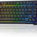 Redragon Wireless Mechanical Keyboard, 3 Mode Gasket Mounted RGB Gaming Keyboard with Volume Knob, Pre-Lubed Linear Switches, MDA-Profile, 98 Keys Hot Swappable Creamy Keyboard for PC/Tablet/Xbox/PS4 (Black Gray)
