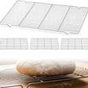 Lounsweer 4 Pcs Cooling Racks, 21L X 13W X 1H Stainless Steel Wire Rack for Baking Sheet, Large Cookie Cooling Rack, Oven Safe Cooking Racks for Sheet Pan, Dishwasher Safe, 2/3 Size
