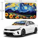 Starry Night Sunflowers Car Windshield Sun Shade Foldable Sunshade Front Window Cover Sun Visor Protector Accessories (59x27.5 inches)