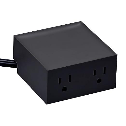 Bostitch Office Konnect Power Hub, Two Outlets Charging Station for Desktop, Shallow Tray Top, Black