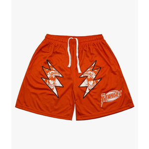 DIOTSR Mens Lightning Graphic Shorts Running Basketball Shorts Cool Casual Workout Shorts with Pockets Drawstring Waist (Orange,Small)