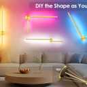 GOODATE 23.6 Inch Battery Operated Wall Sconce, 12000mAh Rechargeable Wall Sconce with Remote Control, Dimmable LED Wireless Wall Light for Bedroom, Living Room, 15 Colors, 180 Rotate, Gold, 1 Pack