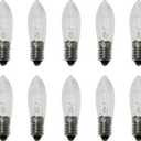 10PCS E10 Olive-Shaped Bulb 3W 17V 9x45MM/0.35x1.77Inch European Special Screw Base Clear Bulb