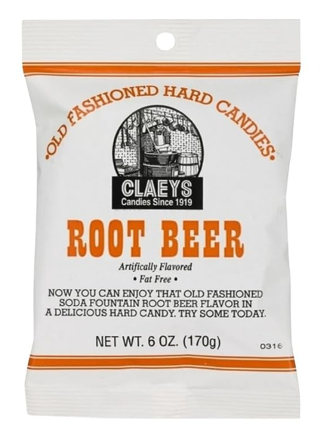 Claeys Old Fashioned Root Beer Hard Candy 6 oz., BB Dec 18 2026