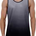 EZRUN Men's Quick Dry Sport Tank Top for Bodybuilding Gym Athletic Jogging Running,Fitness Training Workout Sleeveless Shirts (3X-Large, Grey Gradient)