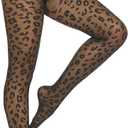 MANZI 20D Polka Dot Tights for Women Patterned Stockings for Women Sheer Ultra Thin High Waist Pantyhose (Leopard)