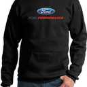 Lucky Ride Ford Performance Racing Hooded Sweatshirt Pullover Ford Motor power Men's Hoodie (X-Large, Black)