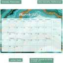 2 x Desk Calendar 2026 Large 17" x 12"- Jan 2026 to June 2027, Marble Design 18 Months Monthly Calendar, PP Cover Wall Calendar 2026 for Office, Classroom & Home