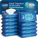 Inspire Adult Wet Wipes, Wash Cloths | Adult Wipes for Incontinence & Cleansing for Elderly, 8"x12" Count 12 packs of 50