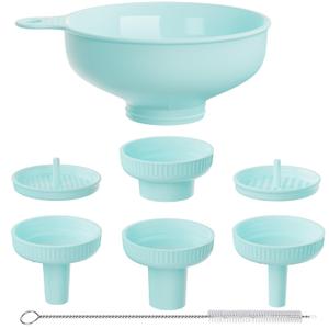 BALIWELL Wide Mouth Kitchen Funnel, Food Grade Plastic Cooking Canning Funnel with 4 Sizes Spouts for Filling Wide and Regular Mason Jars, Spray Dropper Oil Bottle Jug Spices Shampoo Sauce