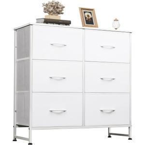 WLIVE Dresser for Bedroom with 6 Drawers, White