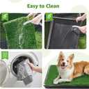LOOBANI Large Dog Grass Pad with Tray - 35x23in Dog Litter Box with 2 Artificial Grass Patch + 2 Washable Pee Pads - Quickly Absorbency Indoor Outdoor Potty for Patio Balcony Apartment Use