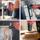 PULITUO Cordless Drill Set, 20V Electric Power Drill with Battery And Charger, 30N.m and 21+1 Torque, 2 Variable Speeds, with 59pcs Drill Driver Bits Kit, Screws Set(Red)