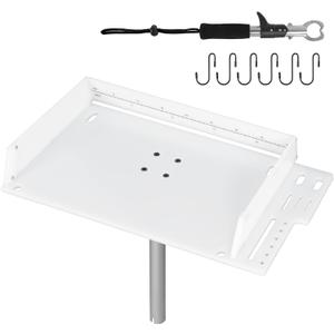 Bait Cutting Board for Boat, Bait Table Filet Board with Separate Tool Slots, 360 Adjustable Rod Holder Fishing Fillet Table with Scale, Extended Boat Fish Cleaning Table