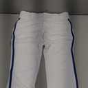 CHAMPRO Girls' Tournament Low-Rise Youth Softball Pants with Braid (Small, White, Royal Pipe)