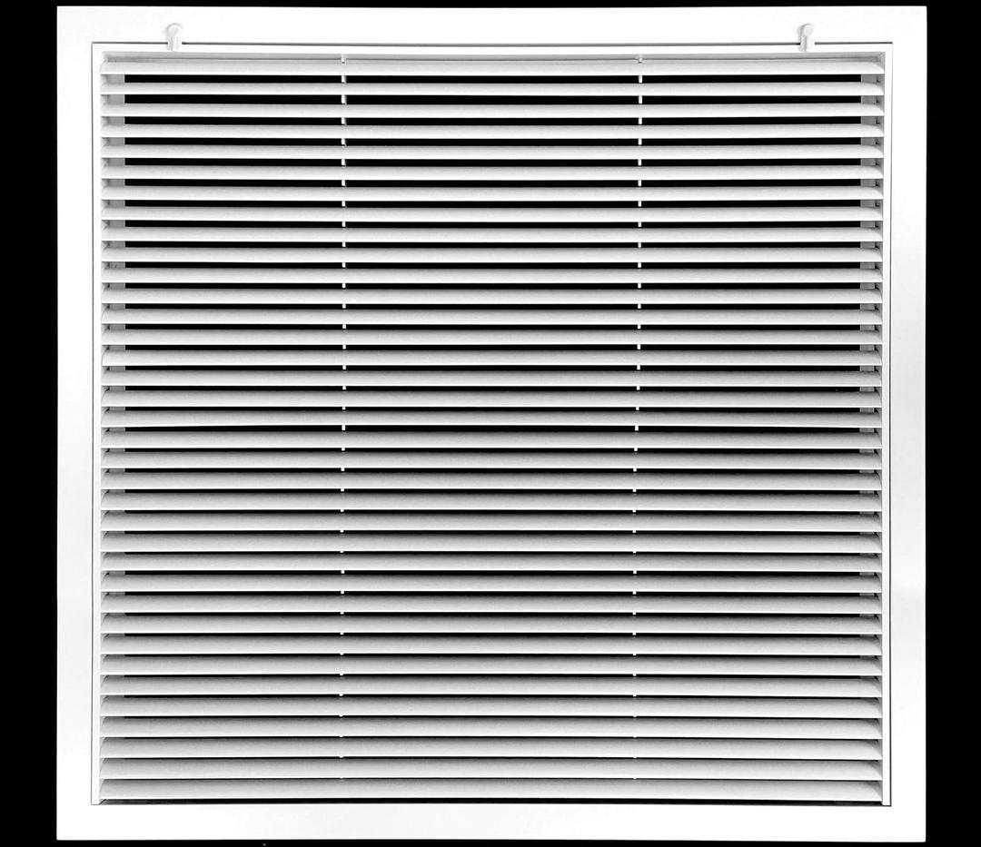 20" X 20" Aluminum Return Filter Grille - Easy Airflow - Linear Bar Grilles [Outer Dimensions: 22.5"w X 22.5"h]