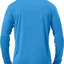 Roadbox Mens UPF 50+ UV Sun Protection Shirts Outdoor Long Sleeve SPF Rash Guard for Fishing Hiking Swimming Running (Blue, L)