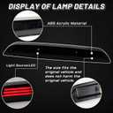 PGTONOE Smoked LED High Mount 3rd Third Brake Turn Signal Light Cargo Lamp Compatible with Ford F150 F250 F350 F450 Ranger