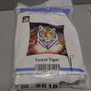 Lovxvouy Pillow Cross Stitch Kits for Adults Beginners-Preprinted Needlepoint Kit Stamped Crossstitching Kits 11CT Cross-Stitch Kit Stitches Kit Embroidery Kits-Forest Tiger 18x18 inchs (ColorCraft30)