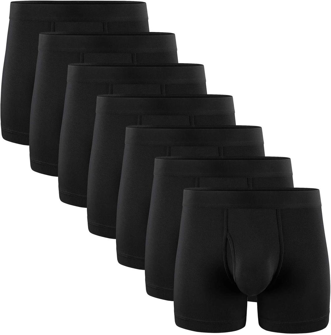 5Mayi Men's Underwear Boxer Briefs Cotton Regular Long Mens Boxer Briefs Underwear Men Pack, Large