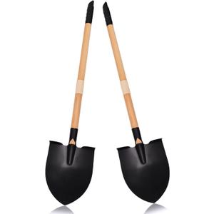 2PCS 27" Kids Shovels, Wood Handle & Metal Head Shovels for Digging Sand, Great for Beach & Garden