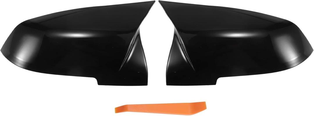 X AUTOHAUX Pair of 1 Car Rear View Driver Passenger Side Mirror Cover Cap Replacement Gloss Black for BMW F20 F22 F23 F30 F31 F32 F33 F36 F87 M2 X1 E84 Mirror Guard Covers