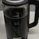 Elite Gourmet EKT8717 1.7L Dual Wall Cool Touch Electric Tea Kettle, Borosilicate Glass, 304 Stainless Steel Interior, Programmed Digital Touchscreen, Keep Warm, Auto Off & Audible Indicator, Black (1.9 Quarts)