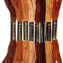 8 PCS Brown Embroidery Floss Thread Variegated Floss Friendship Bracelet String Threads Bulk Embroidery Thread Flosses Cross Stitch Threads for Jewelry Making Sewing Bracelet Stitching Knitting Craft
