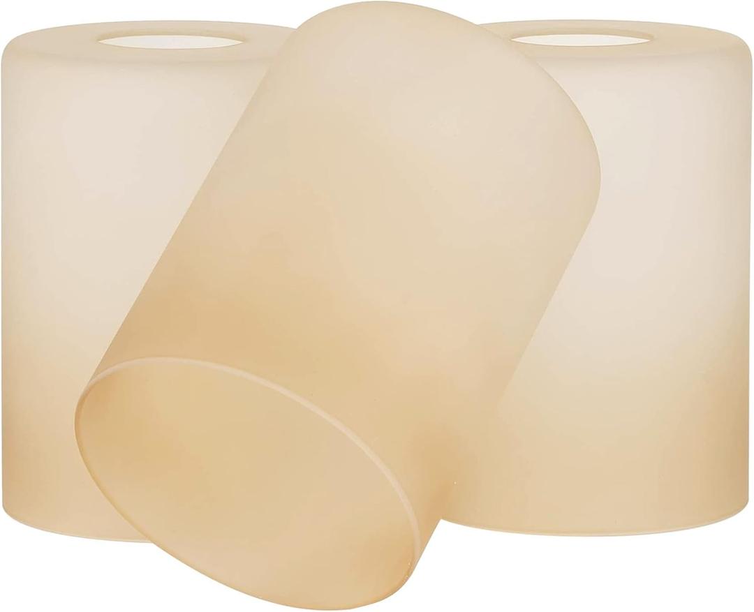 Kira Home Villa 5.5" Amber Glass Shades, Replacement Glass, 1.75" Fitter Size, 4" x 5.5", 3-Pack