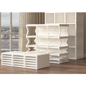 ANTBOX Portable Wardrobe Closet Storage Organizer for Clothes,Transparent Door Panels,Suitable for Living Room, Bedroom,Plastic Wardrobe with Magnetic Door and Easy Assembly 12 Cubes
