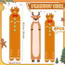 2 x 2 Pcs Christmas Door Banner Decorations Canvas Hanging Banner 36 x 7 inch Large Enamel Pin Display Porch Sign Xmas Brooch Holder for Home Office Front Door Garage Wall Hanging Decor(Elk)