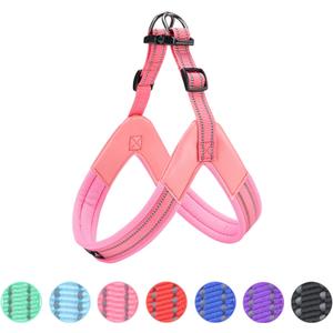EXCELLENT ELITE SPANKER No Pull Dog Harness Step-in Adjustable Reflective Vest Soft Padded Easy Pet Chest Strap with Leash Clips for Small Medium Large Dogs Walking Training(Pink-Small)