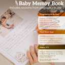 Baby Memory Book, modern for boy or girl, includes 15 stickers, Keepsake Memory Book, minimalist milestone journal from birth to age 5, Baby Book to record special moments, Baby Books