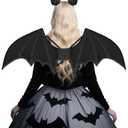 quescu Bat Wings and Ears Headband,Black Wing Set Dress Up Accessories for Halloween Bat Costumes