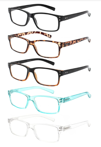 NORPERWIS Reading Glasses 5 Pairs Quality Readers Spring Hinge Glasses for Reading for Men and Women (5 Pack Mix Color -3, 2.00)